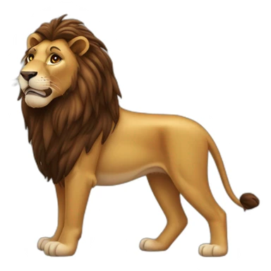 Lion crinière brune en queue de cheval  sticker