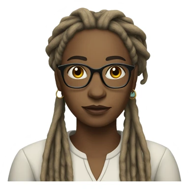 Teacher with dreads on her head and with tarot card in right hand sticker