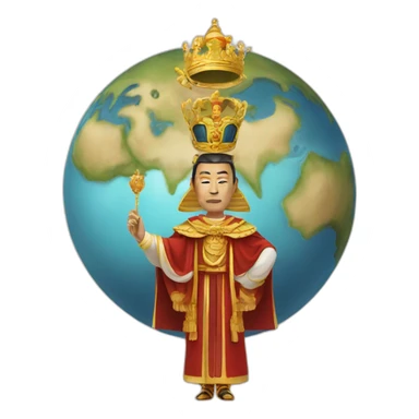 emperor floating above the world sticker