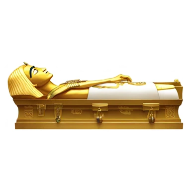 gold Pharaoh  in coffin, full body  sticker