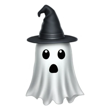 Ghost costume with pointy hat sticker