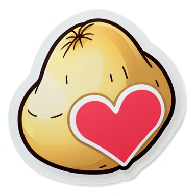 Potato heart sticker