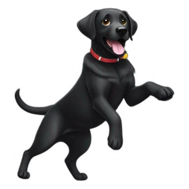 perro labrador negro bailando sticker