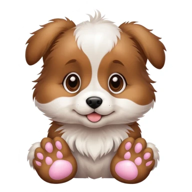 puppy showing its paws sticker