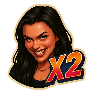 grin EVIL LOOk , Make it say "X2"" sticker