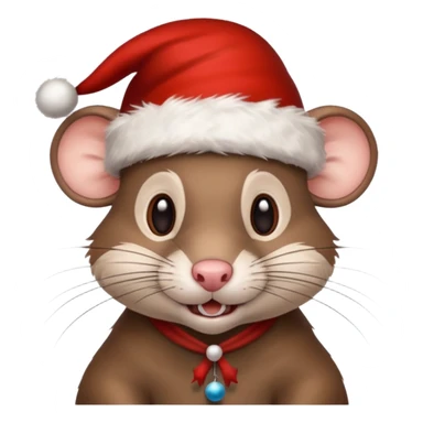 Crazy rat with Christmas hats sticker