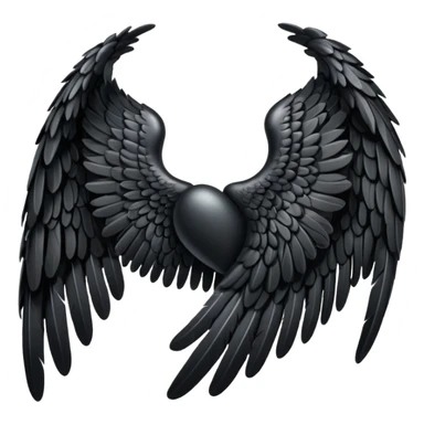 Left black angel wing sticker