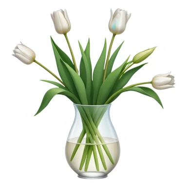 white tulip bouquet  sticker