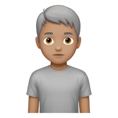 gray metal painted boy sticker