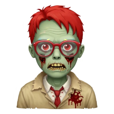 zombie with big red glasses sticker