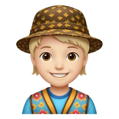 print hat with kid sticker