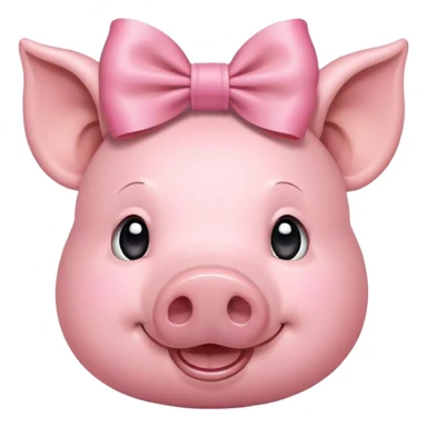 Pig with a bow on its head sticker
