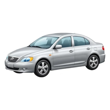 Create a realistic modern sedan on a road with reflections & shadows. sticker