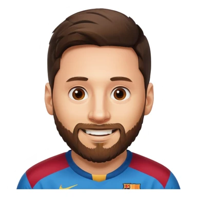 Lionel Messi with a beard sticker