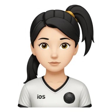 white girl tha plays soccer black hair in ponytail  sticker