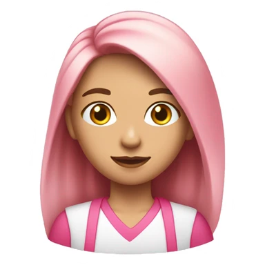 Muje joven de cabello rubio con scrub rosado y delantal blanco sticker