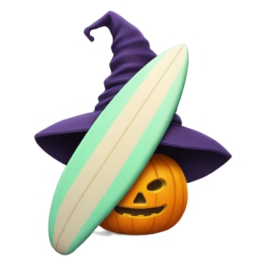 pumpkinon surfboard in a witch hat  sticker