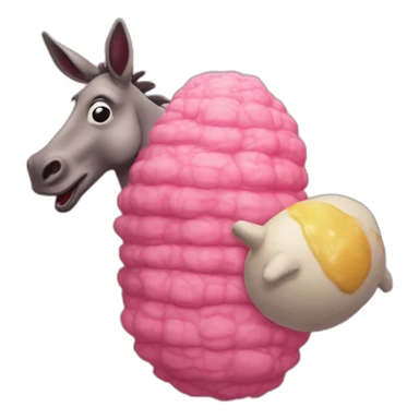 Mr Blobby eating donkey’s tail sticker