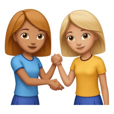 tho girls handshake. they look at each other sticker