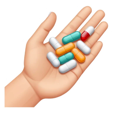 medicine pills in hand about to be swallowed sticker