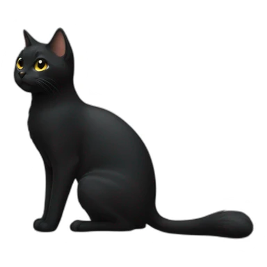 tail-all-black-cat-body sticker