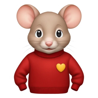 Stuart Little as a cute mouse in a red sweater sticker