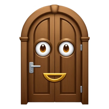 porta única de madeira arredondada no topo, sem rosto, elegante, sem lateral sticker