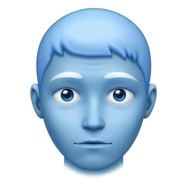 A blue person standing with a faint blue aura around them, representing poor aura. sticker