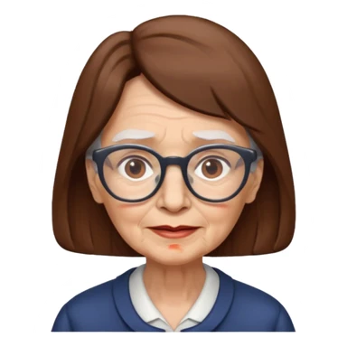 Dead old woman brown hair add glasses pale skin sticker