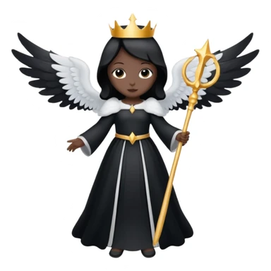 Angel Queen silhouette with wings and wand sticker