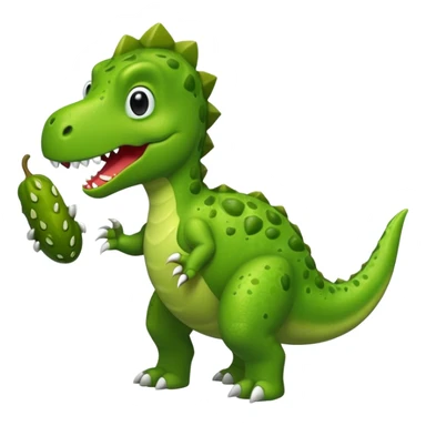 Dinosaur holding a pickle sticker