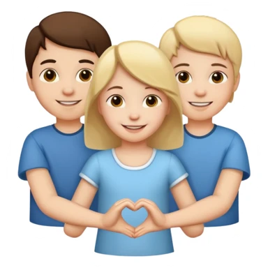 child holding hands with other figures sticker