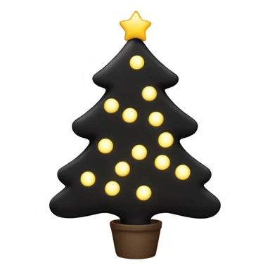 Black Christmas tree with warm white lights  sticker
