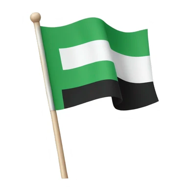 flag with three lines (green, white and black) in a stick  sticker