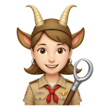 scout girl with a horn sticker