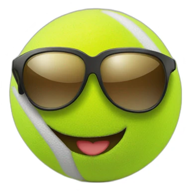tennis ball in sunglasses smiling sticker
