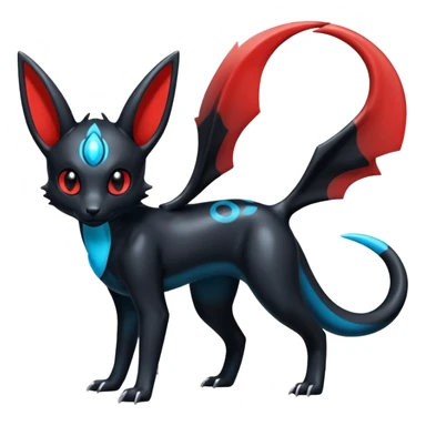 Shiny Aural Umbreon-Amaura-Salandit-Fakémon-fusion (full body) sticker
