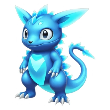 Bioluminescent Soft-glowing Night-Refractive Deep-colored Pokémon-Fakémon-Digimon-Creature, (full body) sticker