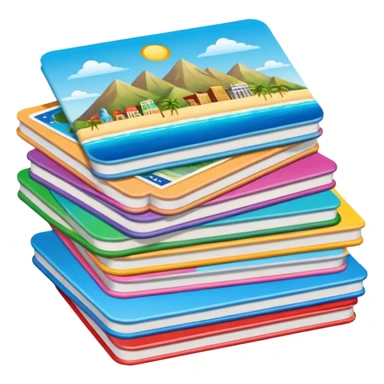 A stack of postcards sticker