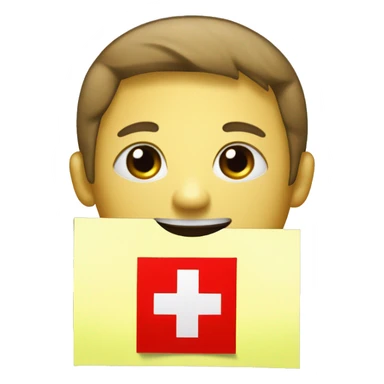 sticky note with red cross sticker