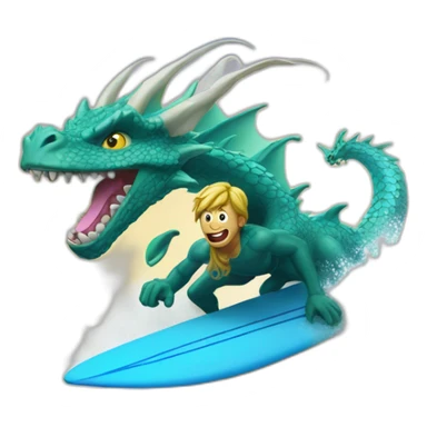 Surfeur sur dragon sticker