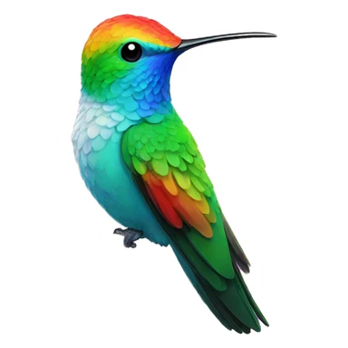 Celeste hummingbird with rainbow as background sticker