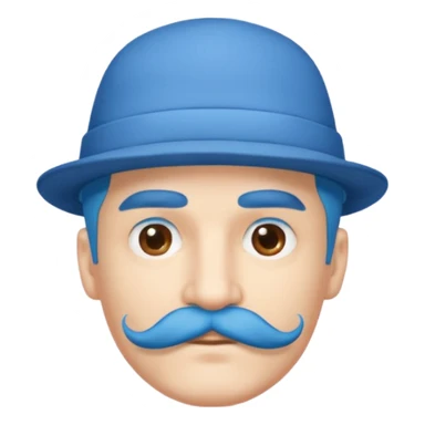 blue haired man and hat and mustache sticker