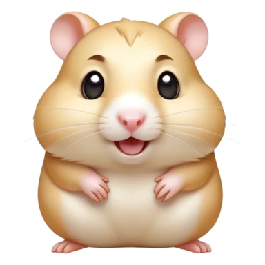Cinematic Comical Cream Hamster Portrait Emoji, Head tilted dramatically with an exaggeratedly amused expression, featuring a striking cream coat with a luminous sheen, wide, expressive dark eyes filled with playful disbelief, Simplified yet hilariously expressive features, highly detailed, glowing with a slightly sassy glow, high shine, dramatic yet playful, stylized with an air of cheeky mischief, bright and endearing, soft glowing outline, capturing the essence of a spirited and over-the-top hamster, so meme-worthy it feels like it could side-eye its way into internet fame instantly! sticker