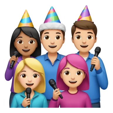 mixed gender and ethnicity karaoke night sticker