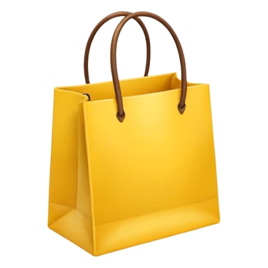 Flat emoji of the yellow shopping bag.
Keep original shape, remove text.
Apple-style, simple and clean.
Transparent background. sticker
