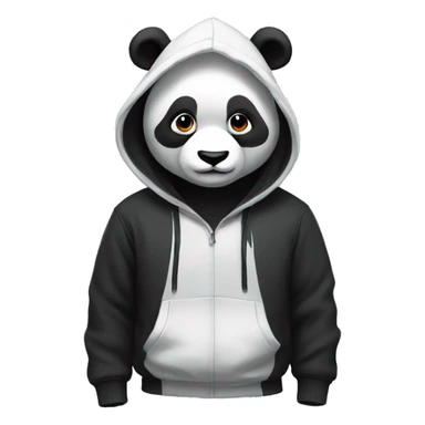 panda wearing hoodie sticker