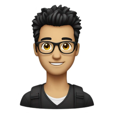 a guy with white coloured spectacles,black coloured Fauxhawk hairstyle sticker