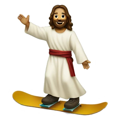 Jesus on a snowboard  sticker