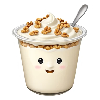 a plain greek yougurt with gronola on it sticker